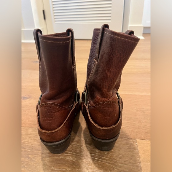 Frye Harness Western Square Toe Brown boho Cowgirl Festival Biker boots sz 5.5 - Picture 4 of 12